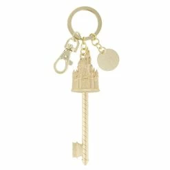 Budget ⭐ Disney Keychain - Cinderella Castle Key - Gold 🔥
