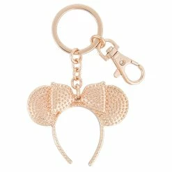 Deals ???? Disney Keychain - Minnie Mouse Ears Headband Hat - Rose Gold ❤️
