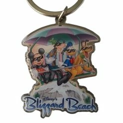 New ⭐ Disney Keychain - Blizzard Beach - Mickey Mouse And Friends Ski Lift ????